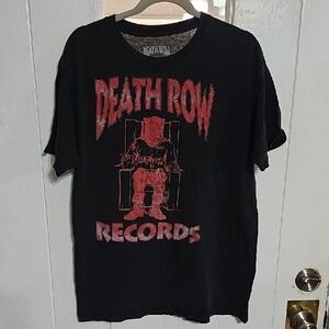 Death Row Records Men's T-Shirt Black W/Red Graphics 2021 Sz L EUC